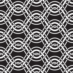 Wavy lines, black and white seamless pattern