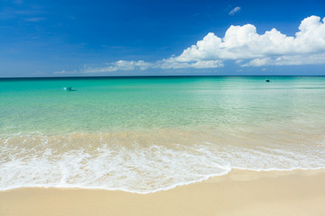 Fisher boat and clear turquoise water