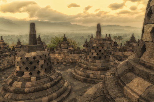 Borobudur Buddhist Temple, Java, Indonesia