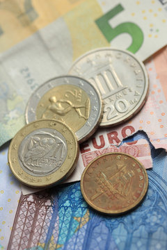 Greek and euro money