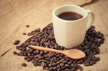 Coffee with filter effect retro vintage style