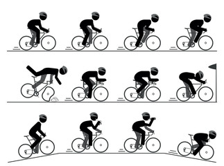 Bicycle racing pictogram - obrazy, fototapety, plakaty