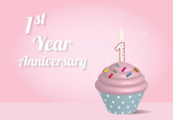 1 year anniversary cupcake