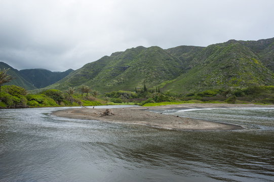 Halawa Bay on the island of Molokai, Hawaii