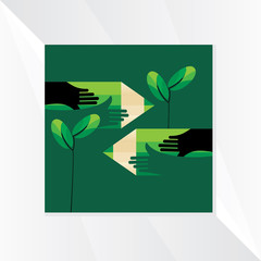 creative hand with pencil icon vector 