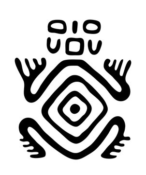 alien in native style, vector illustration