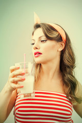 Girl drinking cocktail