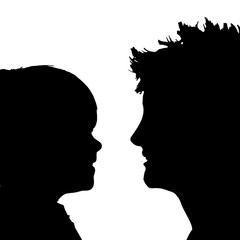 Vector silhouette of family.
