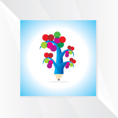 creative tree with leaf vector 