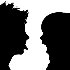 Vector silhouette of family.