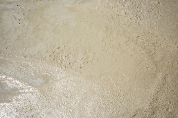 Plasterer concrete cement floor in the home