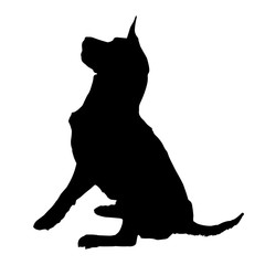 Vector silhouette of a dog.