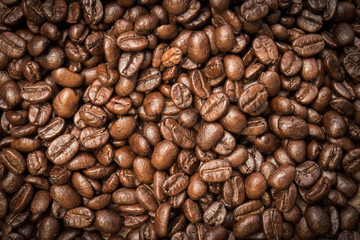 Coffee on grunge wooden background