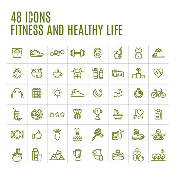 Icons Fitness and yoga