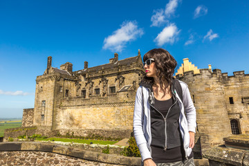 Fototapeta na wymiar Tourists at Stirling Castle