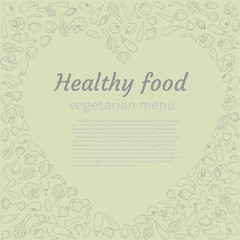 Healthy vegetable heart. Vegetarian menu