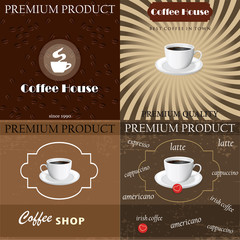 vector set for a menu with coffee mug