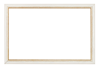 gold carved narrow white picture frame