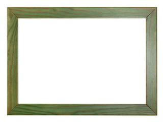 green painted flat wooden picture frame