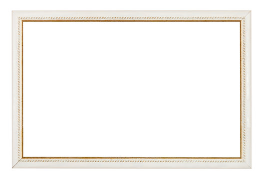 gold carved narrow white picture frame