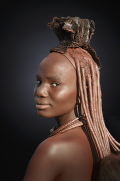 Himba with braided hair, Kaokoland, Namibia