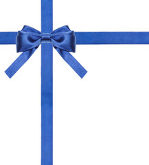 blue satin bows and ribbons isolated - set 13