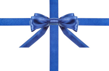 blue satin bows and ribbons isolated - set 1