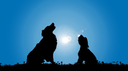 Obraz na płótnie Canvas Vector silhouette of a dog.