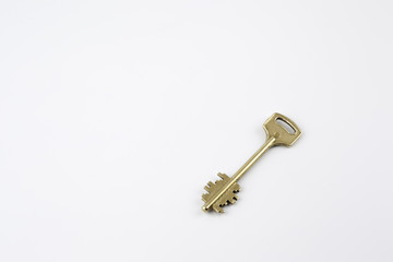 Door key on a white background