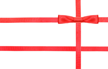 Obraz premium red satin bow knot and ribbons on white - set 26