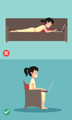 Best and worst positions for use laptop
