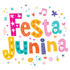 Festa Junina decorative type text - traditional Brazil june festival party