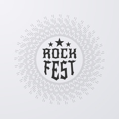 Vector illustration. Logo Rock Fest