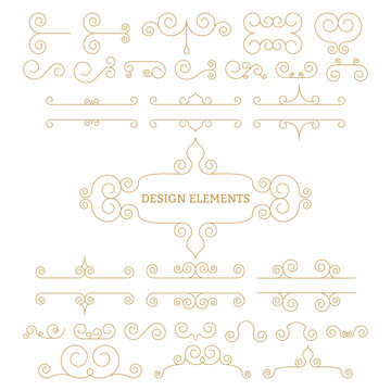Vector illustration. Luxury linear design elements