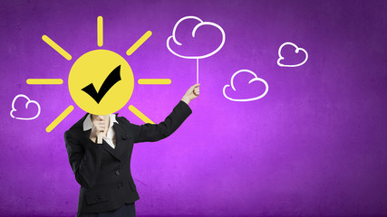 Businesswoman in mask