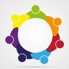Business Corporate Abstract people unite friendship logo , human company vector icon emblem - 88337136