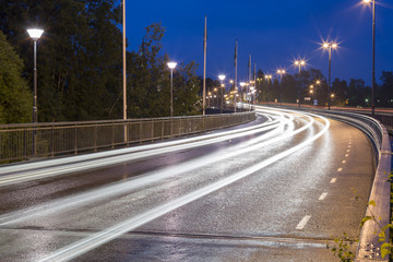 Light Trails on Bridge