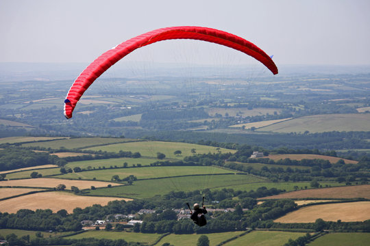 paraglider above Dartmoor