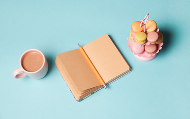 Notepad on the blue background