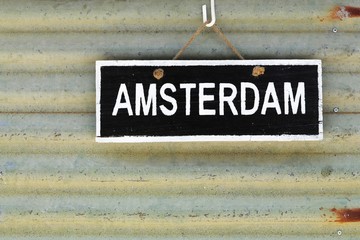 Amsterdam sign on a wall