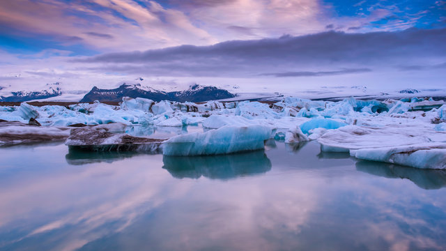 Jokulsarlon Ice Lagoon at sunrise © sylviaadams