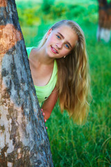 Young girl in the garden