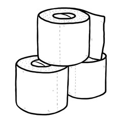 three roll of tissue paper