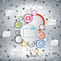 Infographic network with colored circles for business vector