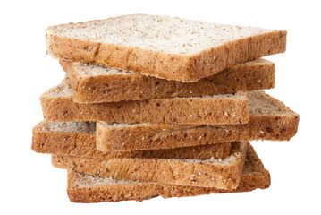 sliced bread isolated on white background