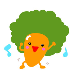 happy afro carrot dancing with music vector