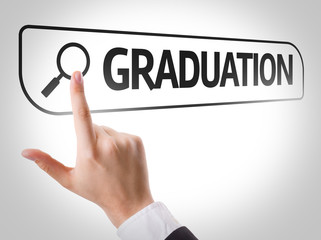 Graduation written in search bar on virtual screen
