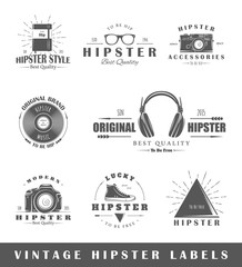 Set of vintage hipster labels