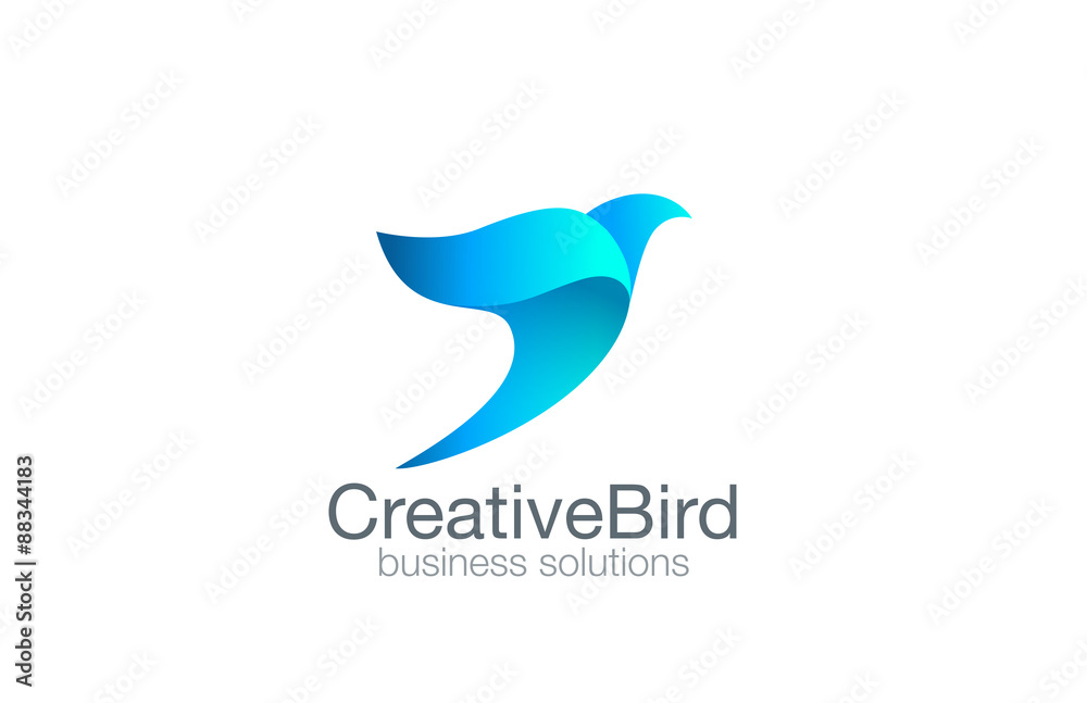 Poster Bird Logo abstract design vector template. Success logotype