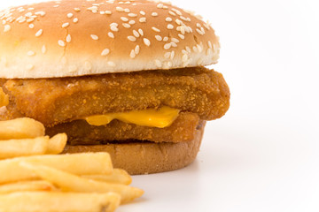 hamburgers on white background